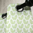thumbnail image 3 of Ambesonne Green Leaf Grommet Curtain, Abstract Simplistic, 50" x 72", Apple Green and White, 3 of 6