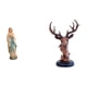 thumbnail image 1 of Figura decorativa de María con ciervo bendito, obra de resina, estatua decorativa de animal para oficina, coche, hogar, mesita de noche o es, 1 of 8