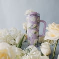 thumbnail image 5 of Thyme & Table 24oz Stainless Steel Luna Tumbler with Handle and Dual Straw Lid, Hydrangeas, 5 of 7