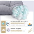 thumbnail image 3 of Galenzoov 46×16 Outdoor Bench Cushion, Blue Shredded Memory Foam, Waterproof Fade Resistant Patio Furniture Cushion, Light Grey, 3 of 7