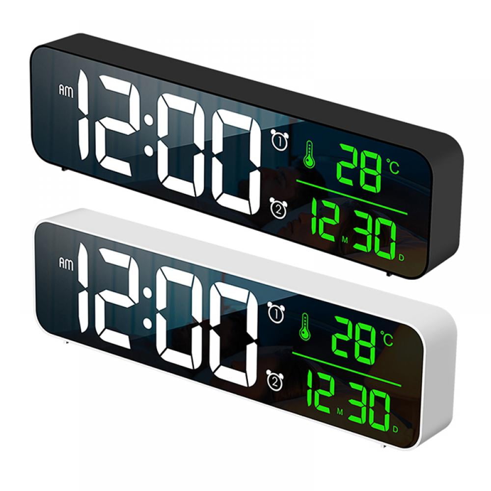602-247 La Crosse Technology Curve LED Alarm Clock Mirrored Lens USB Refurbished 