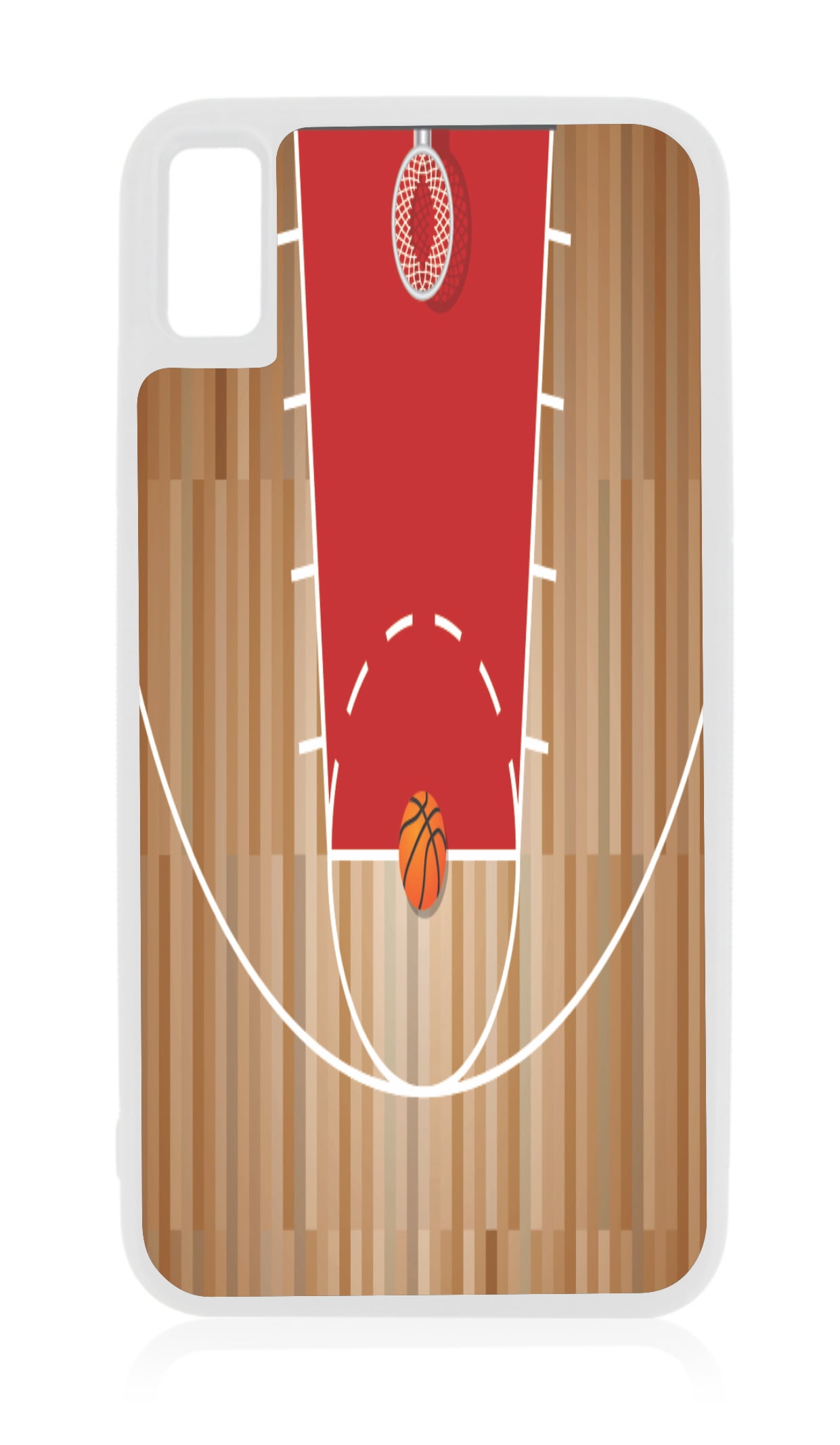 Basketball Court Design iPhone 10 XR Basketball Case White Rubber Case