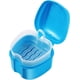 thumbnail image 1 of Caja para dentaduras postizas azul claro con cesta. Caja azul para guardar aparatos dentales y protector bucal., 1 of 5