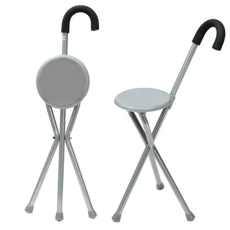 lightweight Folding Aluminium Tripod Cane Hiking Chair Portable Walking Stick With