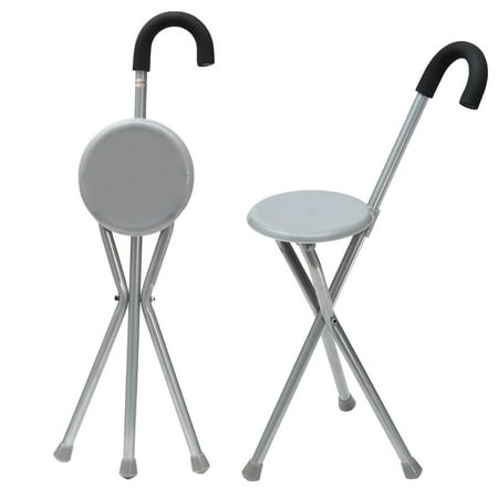 - lightweight Folding Aluminium Tripod Cane Hiking Chair Portable Walking Stick With Seat