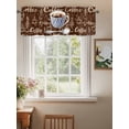 thumbnail image 2 of Vintage Rhombus Coffee Cups Valances for Windows Drink Spoon Dark Brown Rod Pocket Curtains Valance Short Window Treatment Drapes for Living Room, Bedroom Bathroom 56"&nbsp;W x 16" L, 2 of 5