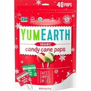 YumEarth - Organic Candy Cane Pops Wild Peppermint - 40 Lollipop(s)