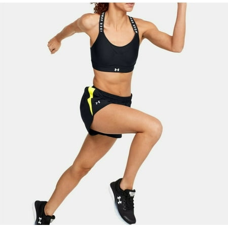 Under Armour Women's UA Speed Stride Shorts , Black / Yellow , Size: Medium