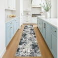 thumbnail image 2 of iOhouze Hallway Runner Rugs 2x10 Abstract Washable Runners Non Slip Kitchen Runner Low Pile Soft Printed Faux Wool Abstract Floor Runner for Indoor Bedroom Entryway Laundry Room, Black/Grey/White, 2 of 9