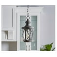 thumbnail image 5 of allen + roth Castine Bronze Craftsman Seeded Glass Lantern Led Medium Outdoor Hanging Pendant Light, 5 of 9