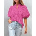 thumbnail image 4 of Blusa de Encaje con Cuello en V PRETTYGARDEN Verano 2025 XXL, 4 of 8