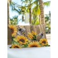 thumbnail image 6 of Outdoor Pillows Waterproof, Sunflower Bee Bedding Throw Pillows with Insert for Couch Sofa Bed, Farmhouse Brown Wooden Botanical Floral 12x20 Inch Pillowcases Decorative Patio Pillow Set of 1, 6 of 8