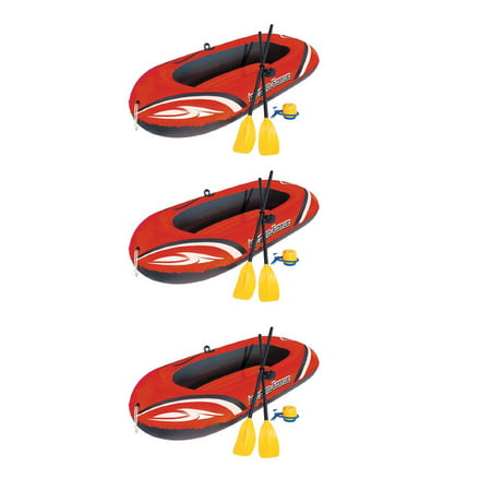 Bestway 77x45 Inches HydroForce Inflatable Raft Set with Oars and Pump (3 (Best Way To Drink Red Bull)