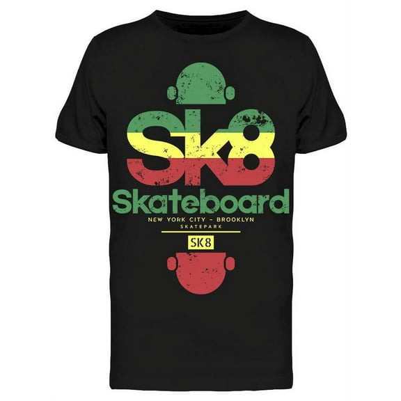 Skateboarding Reggae T-Shirt Men -Image by Shutterstock, Male Medium
