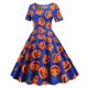 thumbnail image 4 of Vestidos Para Mujer , Moda Informal, Manga Corta, Cuello Redondo, Hasta La Rodilla, Vestido Ajustado Estampado Para Mujer Odeerbi ODB145917, 4 of 8