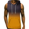 thumbnail image 2 of Njoeus Basic Tops Mens Tops Men's Hooded Tank Top Summer Workout Sports Shirt Tops Sleeveless Drawstring Pocket Hoodies Vests Casual T-Shirt Top Tshirts Men, 2 of 5