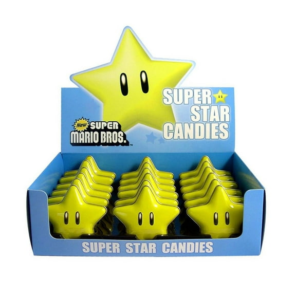 Boston America Super Star Candies - Mario Yellow Sour Tin, 18 Pieces