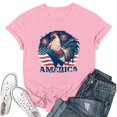 thumbnail image 4 of Women's Patriotic Rooster Graphic T-Shirt American Flag Print Tee Tops Independence Day Retro Americana Shirts, 4 of 6