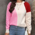 thumbnail image 3 of Vedolay Womens Cute Sweater Womens 2023 Fashion V Neck Collared Sweaters Casual Loose Lantern Long Sleeve Tops,Pink S, 3 of 5