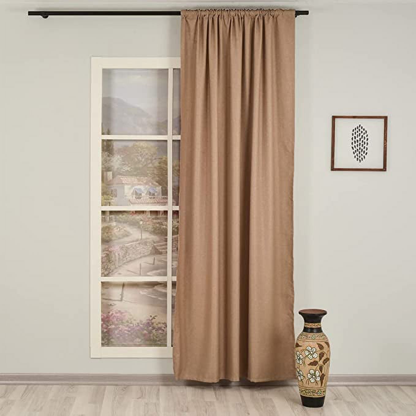 3S Brother's Home Decorative Barley Curtains Extra Wide Extra Long Luxury Colors Linen Look Custom Made 5-25 Feet Made in Turkey Hang Back Tab ( 1 Panel ) Home Décor (52"Wx84"L)