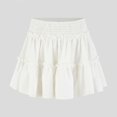 thumbnail image 5 of Midi Skirts for Women Solid Color High Waisted Skirt with Inner Liner Casual Effortless Style White S, 5 of 5