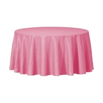 Smarty 84" Pink Round Disposable Plastic Tablecloths 96ct