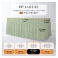 thumbnail image 2 of Sage Green Tablecloth Rectangle 6ft - Spandex Table Skirt Covers 2pcs - Banquet Linen for Party Decorations, Weddings, Events, 2 of 9