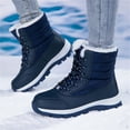 thumbnail image 5 of YOURDIARY Womens Warm Fur Lined Mid-Calf Boots Waterproof Winter Snow Boots Non-slip Lace-Up Casual Boots, 5 of 9