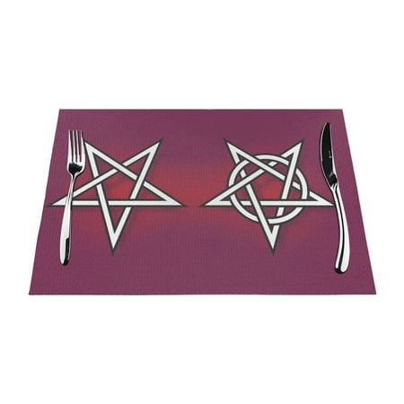 

PUREYAH Table Placemats Set of 6 PCS Washable Heat Resistant Wicca Pagan Medieval Table Decorations Placemats for Dining Room Kitchen
