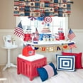 thumbnail image 5 of Kitchen Cafe Valance Curtain for Small Windows,American Flag Day Retro Splicing Plaid Rod Pocket Valances Dwarf Stars USA Flag Flower Window Treatment Panel for Living Room/Bedroom/Bathroom,60x18in, 5 of 7