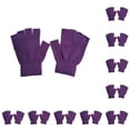 thumbnail image 2 of Minnieouse 1 par de guantes sin dedos, tejido artesanal, cubierta de medio dedo, accesorio de ropa, calentador de manos con Color sólido para exteriores, Violeta 10piezas Minnieouse CBP334258, 2 of 4
