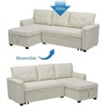 thumbnail image 5 of Naomi Home Living Room Collection L Shaped Velvet Reclining and Storage Chaise Sectional Sofas with Sofa and Chaise, Cream, 5 of 14
