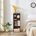 thumbnail image 2 of VECELO 3-Shelf Bookcase Wooden Bookshelf with Storage Organizer Display Shelf, Freestanding Unit for Living Room Home Office, Brown, 2 of 8