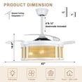 thumbnail image 6 of Bella Depot 42" Modern White Retractable Ceiling Fan with Light and Remote 6-Speed Reversible DC Motor, 6 of 15