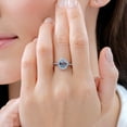 thumbnail image 2 of ANGARA Natural Vintage Style Claw-Set Round 1.12 ct Aquamarine Halo Ring in 14K Rose Gold for Women (Size-7mm) | March Birthstone, Anniversary, Jewelry Gift for Women | Natural Aquamarine Ring, 2 of 9