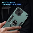 thumbnail image 3 of Phone Case for iPhone 13 Hybrid Case with Ring Kickstand, Heavy Duty Protection Armor Case with Comfortable Grip Support Magnetic Car Mount for iPhone 13 - Darkgreen, 3 of 7