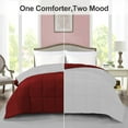 thumbnail image 2 of BedDecor 300 GSM 1Pcs Reversible Solid (Blood Red-White, Twin/Twin Xl) 100% Egyptian Cotton Base Down Alternative Comforter, 2 of 8