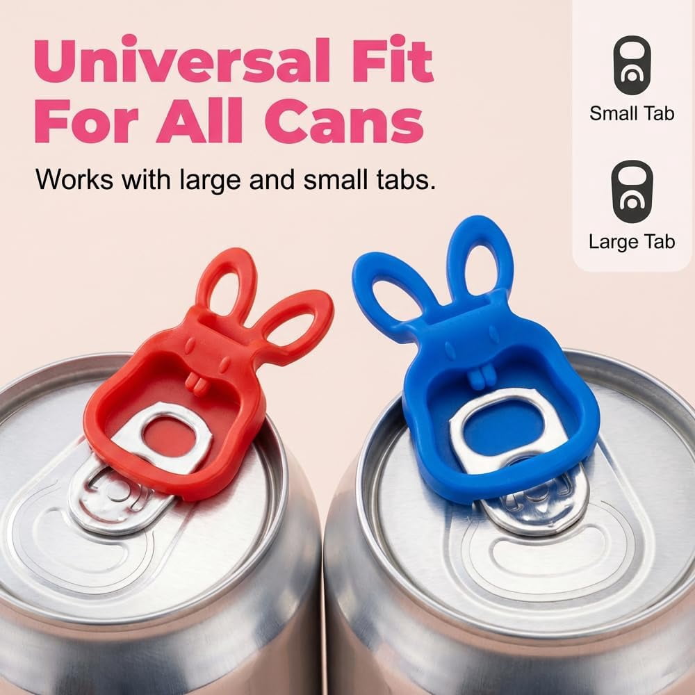 Colorful Can Tab Openers & Leak-Proof Drink Covers, 2026 New Cute One-Hand Soda Can Opener and Reusable Protector Caps for Coke, Beer, Soda, Aluminum Cans for Party, BBQ, Camping (24PCS)