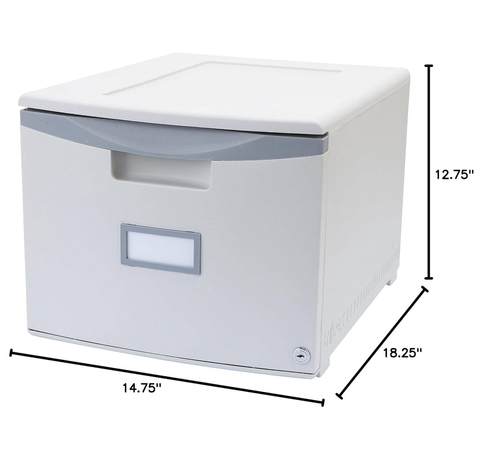 Plastic One-Drawer File Cabinet – Locking Document Organizer for Home and Office, Gray, 1-Pack (61251B01C) 1-Drawer, No Casters Grey/Dark Grey