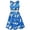 White and Blue, variant on Girls Dress Navy Blue Flower Belt Vintage Party Sundress 6