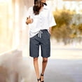 thumbnail image 5 of Cargo Shorts Women Only Moment Knee Length Shorts Women Chemical Fiber Blends Elastic High Waisted Casual Going Out Shorts Grey,3XL, 5 of 9