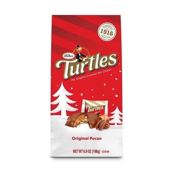 DeMet's Turtles, Original Milk Chocolate Pecan Holiday Bag, 6.9oz