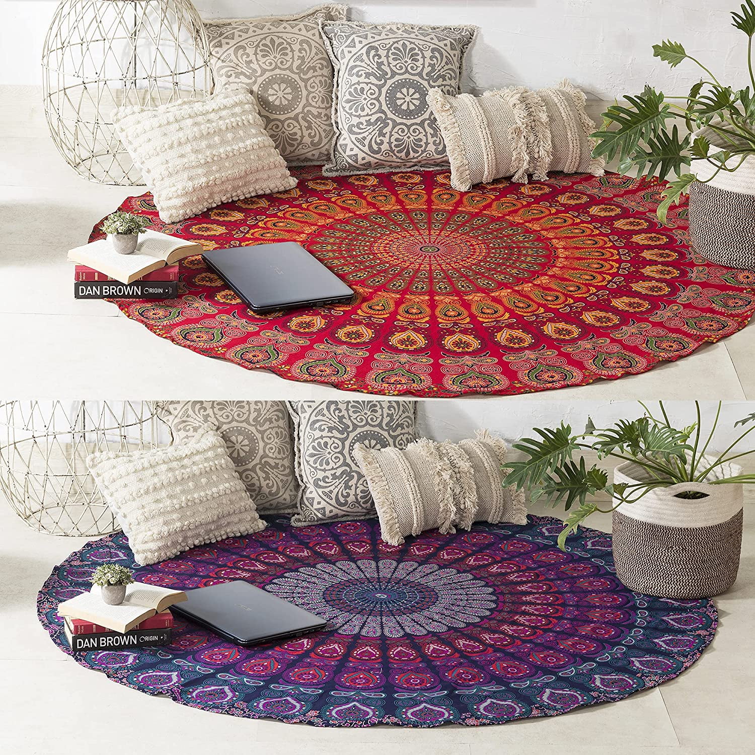 Cotton Mandala Roundies Beach Throw Indian Round Tapestry Table Cloth Sofa Cover 