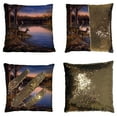 thumbnail image 1 of ABPHQTO River Edge Deers Funda de almohada, River Edge Deers Reversible Sirena Funda de almohada con lentejuelas Funda de cojín para decoración del hogar 50x50 cm ABPHQTO FishPillow-QQ-36-20x20, 1 of 2