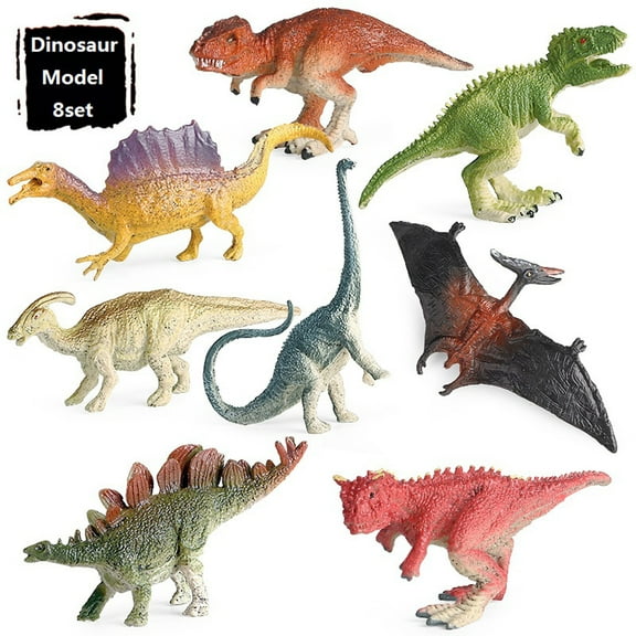 ABPWLY Toys 8 Sets Colorful Simulation Dinosaur Model Ornaments for Kids Educational Play and Collection Outdoor Toys