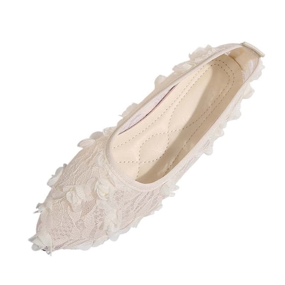 Miqool Womens Lace Shoes Slip On Closed Toe Soft Sole Breathable Flat Shoes Comfortable Office Work Walking Shoes