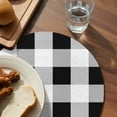 thumbnail image 3 of Black White Plaid Round 13 Inch Placemats Set of 4, Spring Farmhouse Buffalo Checkered HeatResistant Non Slip Place Mats for Dining Table, Wipeable Braided Kitchen Table Mats for Housewarming, 3 of 9