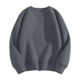 thumbnail image 4 of XIAONU Mens Sweatshirts Slim Fit Long Sleeve Crewneck Pullover Sweatshirt Solid Color Basic Casual Top For Daily Wear, 4 of 4