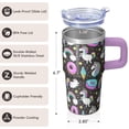 thumbnail image 3 of 20OZ Insulated Unicorn Coffee Mug with Handle and Straw Double Wall Stainless Steel Cup Travel Tumbler Perfect Presents for Women Mom Friends on Birthday Christmas Thanksgiving, 3 of 6