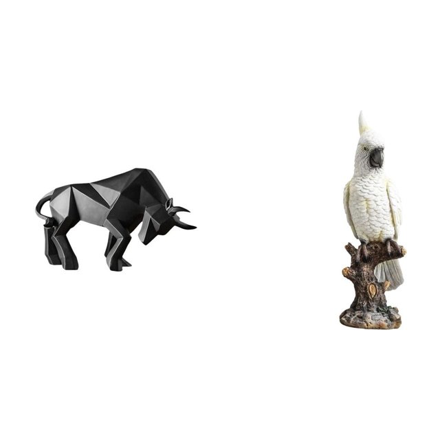 Estatua de toro,Estatua de toro,figura decorativa para escritorio,Figura de escritorio,Figura de loro para escritorio,oficina o decoración del hogar,Estatua de pájaro de resina,regalo de